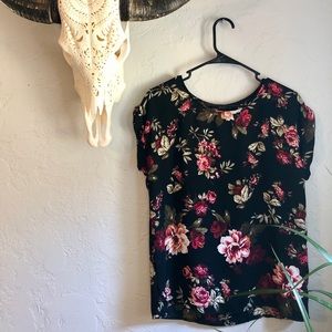 Black Floral Top